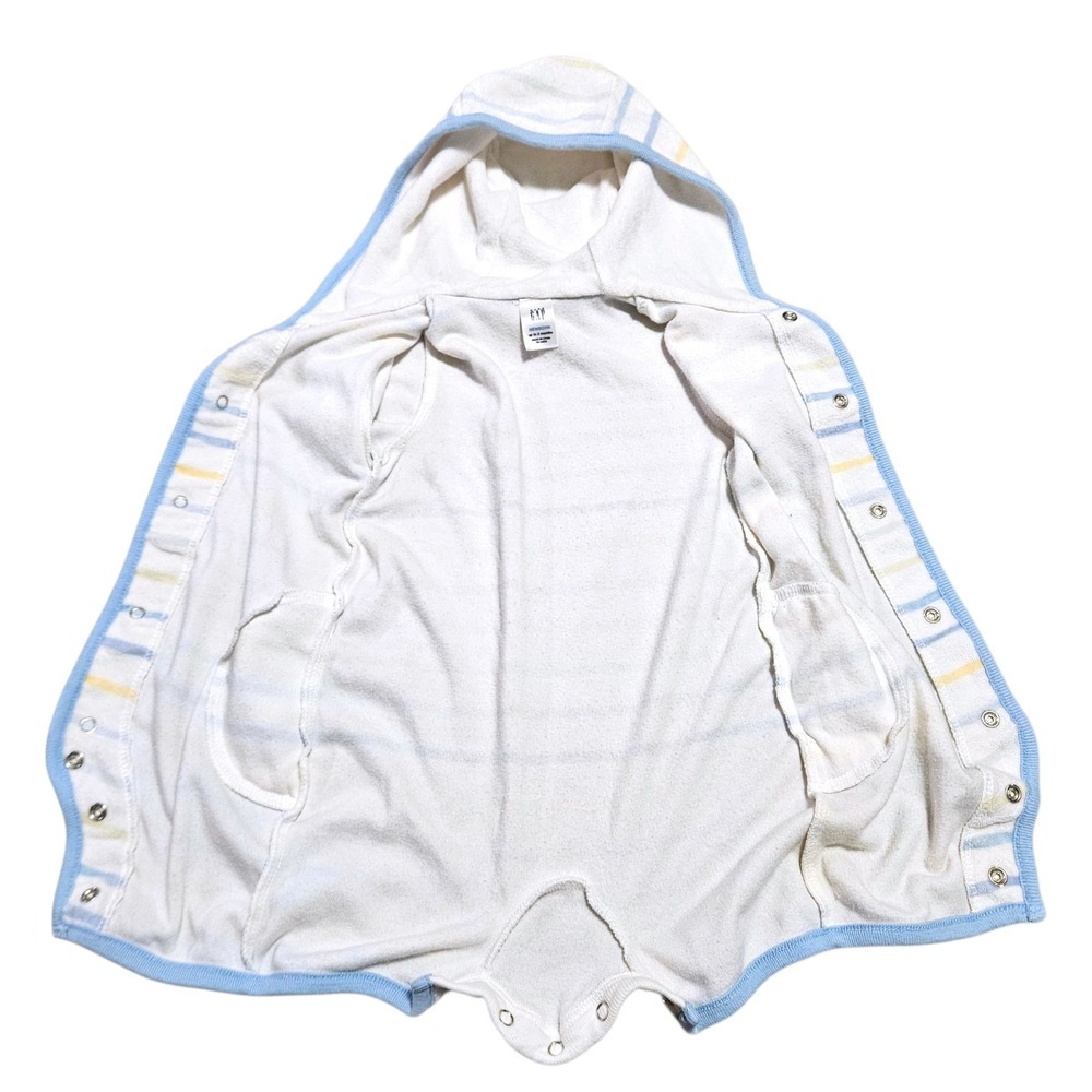 Vintage Baby GAP Hooded Terry Cloth Swim Cover Up Romper 0-3 Months 2005 Pool - Picture 3 of 10